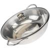 Stainless Steel Shabu-Shabu Hot Pot with Divider and Glass Lid view 1