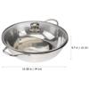 Stainless Steel Shabu-Shabu Hot Pot with Divider and Glass Lid view 2