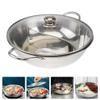 Stainless Steel Shabu-Shabu Hot Pot with Divider and Glass Lid view 3