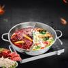 Stainless Steel Shabu-Shabu Hot Pot with Divider and Glass Lid view 4