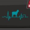 Heartbeat Sheep Sticker – Gors Sheep Heart Wool, 14 x 5.5 cm, Turquoise Blue view 1
