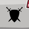 Shield with Swords Sticker, Medieval Crest, 26 x 24 cm, Neon Red view 2