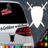 Shield with Swords Sticker, Medieval Crest, 26 x 24 cm, Neon Red view 3