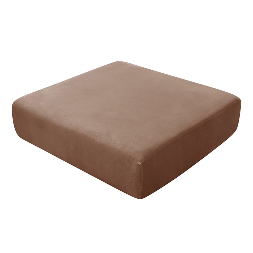 GEBIN Stretch Velvet Sofa Seat Cushion Cover, Brown, Large 4-Seater