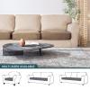 GEBIN Stretch Velvet Sofa Seat Cushion Cover, Brown, Large 4-Seater view 2