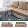 GEBIN Stretch Velvet Sofa Seat Cushion Cover, Brown, Large 4-Seater view 4
