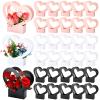 30 Kraft Paper Flower Gift Bags with Handles, Black, White and Pink view 1