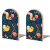 Palm Leaves, Flowers, Butterfly, Toucan, Sloth Decorative Wooden Bookends view 1