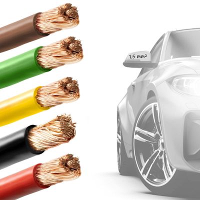 EBROM FLRY 1.5 mm Automotive Wire, 5 Colors, 41 m Each