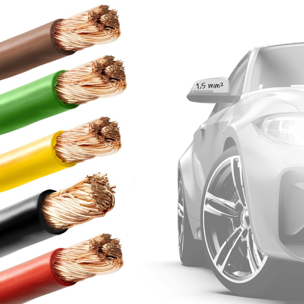 EBROM FLRY 1.5 mm Automotive Wire, 5 Colors, 41 m Each