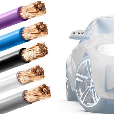 EBROM FLRY 0.5 mm Automotive Wire, 5 Colors, 34 m Each