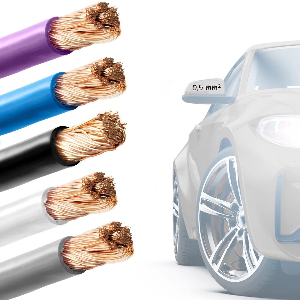 EBROM FLRY 0.5 mm Automotive Wire, 5 Colors, 34 m Each