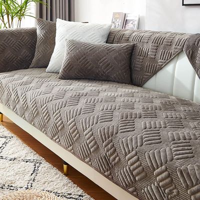 uyeoco Velvet Sofa Cover, 1/2/3/4-Seater and L-Shaped Sectional, Color E, 70 x 150 cm, 1 Piece