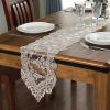 INKCOR Champagne Lace Table Runner, Romantic Table Decor for Weddings, Halloween, and Christmas, 26 x 120 cm (10.2 x 47.2 in) view 2