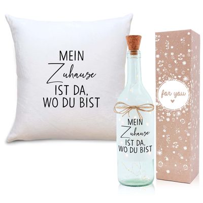 OWLBOOK “Wherever You Are” Personalized Gift Set: Bottle Light and Pillow