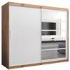 MEBLE KRYSPOL Roma 1 200 Bedroom Wardrobe with Two Sliding Doors, Mirror, Clothing Rods and Shelves, 200 x 200 x 62 cm, Artisan + Matte White view 1