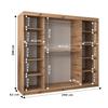 MEBLE KRYSPOL Roma 1 200 Bedroom Wardrobe with Two Sliding Doors, Mirror, Clothing Rods and Shelves, 200 x 200 x 62 cm, Artisan + Matte White view 4