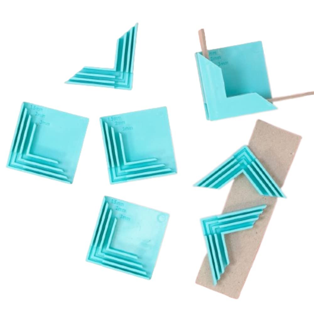 Craftelier Set of 8 L-Shaped Cardboard Corner Guides, Turquoise