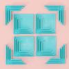 Craftelier Set of 8 L-Shaped Cardboard Corner Guides, Turquoise view 2