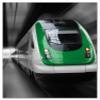 Wallario Glass Stove Cover/Splash Guard, 52 x 60 cm, 1-Piece with 8 mm Feet, Green Train Front View view 1