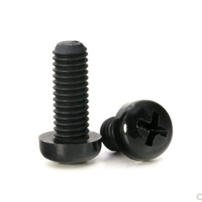 STORKY Nylon Phillips Round-Head Screws, Black, M2–M5, 2,050 Pieces