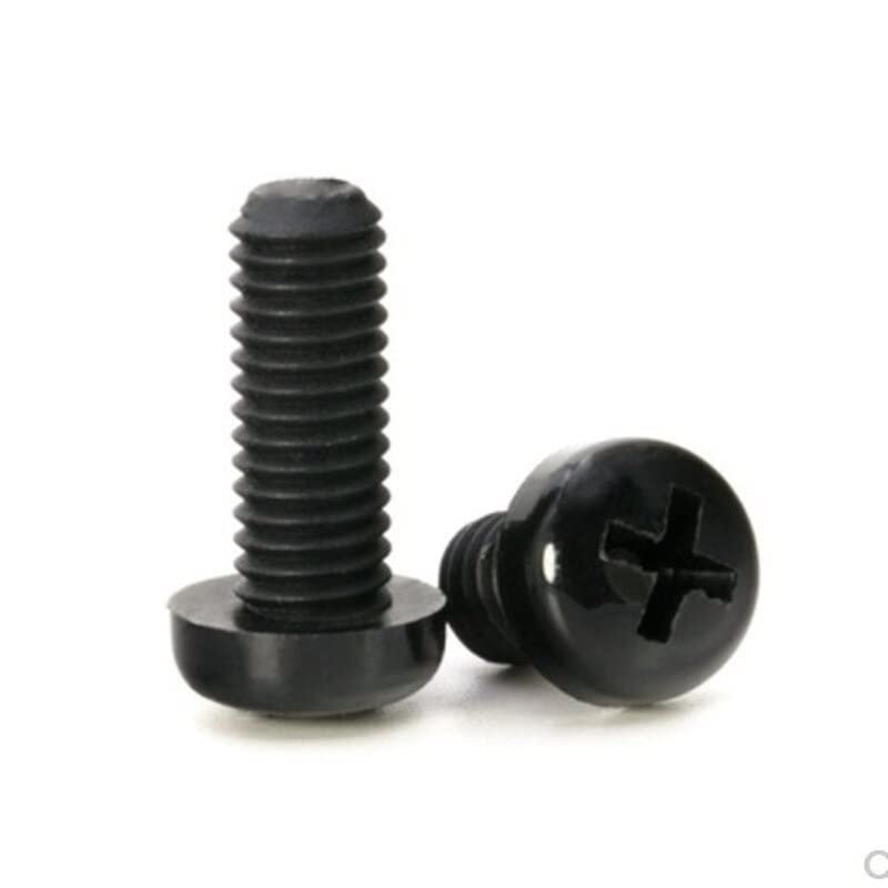 STORKY Nylon Phillips Round-Head Screws, Black, M2–M5, 2,050 Pieces