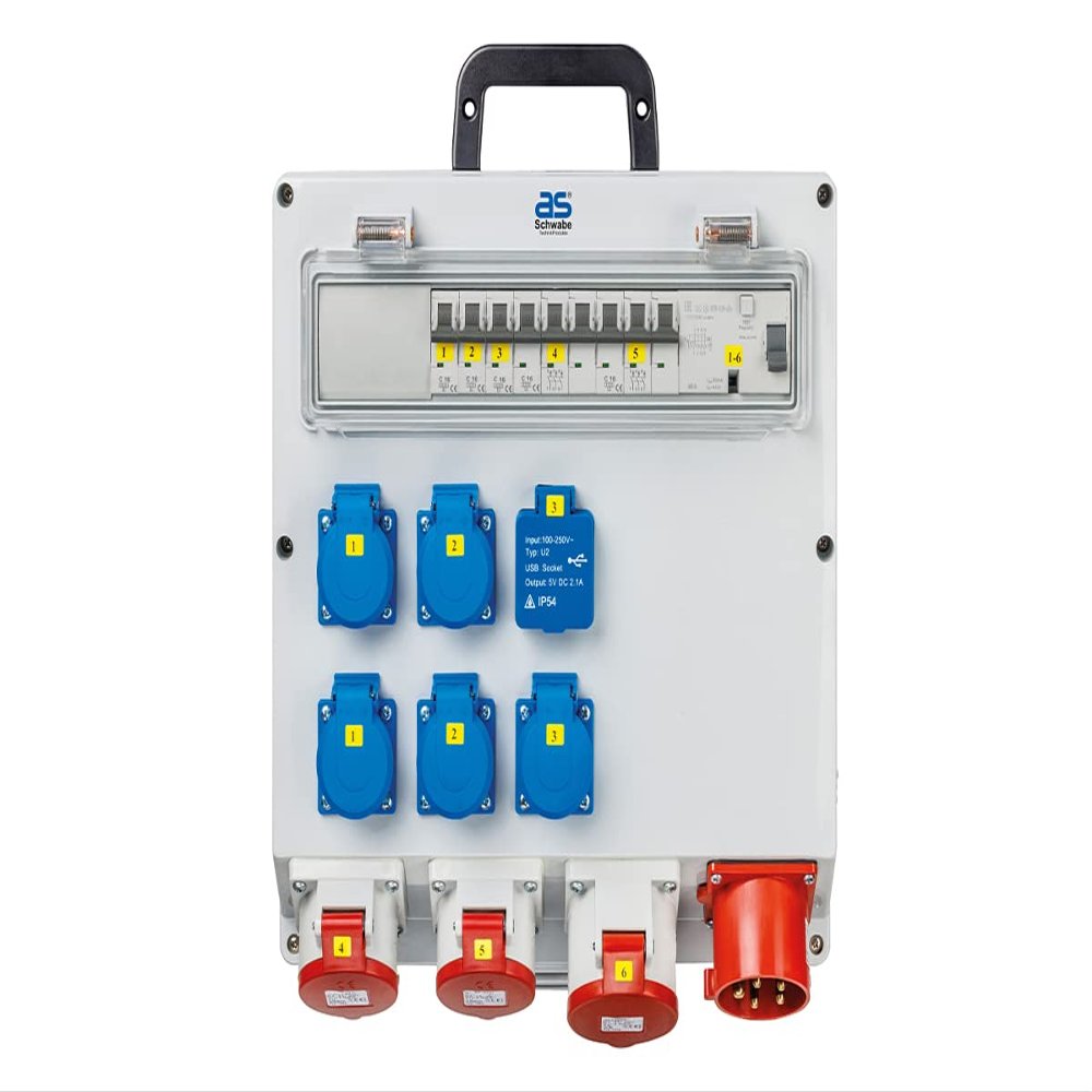 as - Schwabe Wall-Mounted Distribution Box, Ready for Connection, IP44, 61524