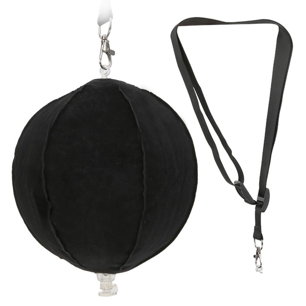 Portable Golf Swing Trainer with Inflatable Ball and Adjustable Cords