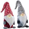 infactory Set of 2 Decorative Christmas Gnomes with Glowing Noses, 34 cm, Gray & Red (NAS) view 1