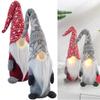 infactory Set of 2 Decorative Christmas Gnomes with Glowing Noses, 34 cm, Gray & Red (NAS) view 2