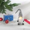 infactory Set of 2 Decorative Christmas Gnomes with Glowing Noses, 34 cm, Gray & Red (NAS) view 4