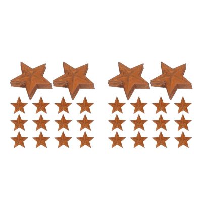 DOITOOL 60-Piece Metal Stars with Holes, Rust-Style Vintage Christmas Decorations
