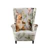 Highdi Kids Wingback Chair Cover, Stretch Slipcover, White Oriole Bird view 1