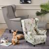 Highdi Kids Wingback Chair Cover, Stretch Slipcover, White Oriole Bird view 2