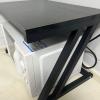 SHISHI Metal and Wood Microwave Stand, 2-Tier Kitchen Shelf, Black, 57 x 38 x 38 cm view 3