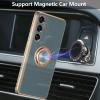 EYZUTAK Magnetic Ring Holder Case for Samsung Galaxy A34 5G, 360° Rotating Metal Ring, Slim Soft Silicone, Gray view 4