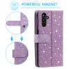 EYZUTAK Wallet Case for Samsung Galaxy A14 5G, Retro Matte Design, 9 Card Slots, Zipper Pocket, PU Leather, Magnetic Closure, Kickstand with Wrist Strap, Glitter view 3