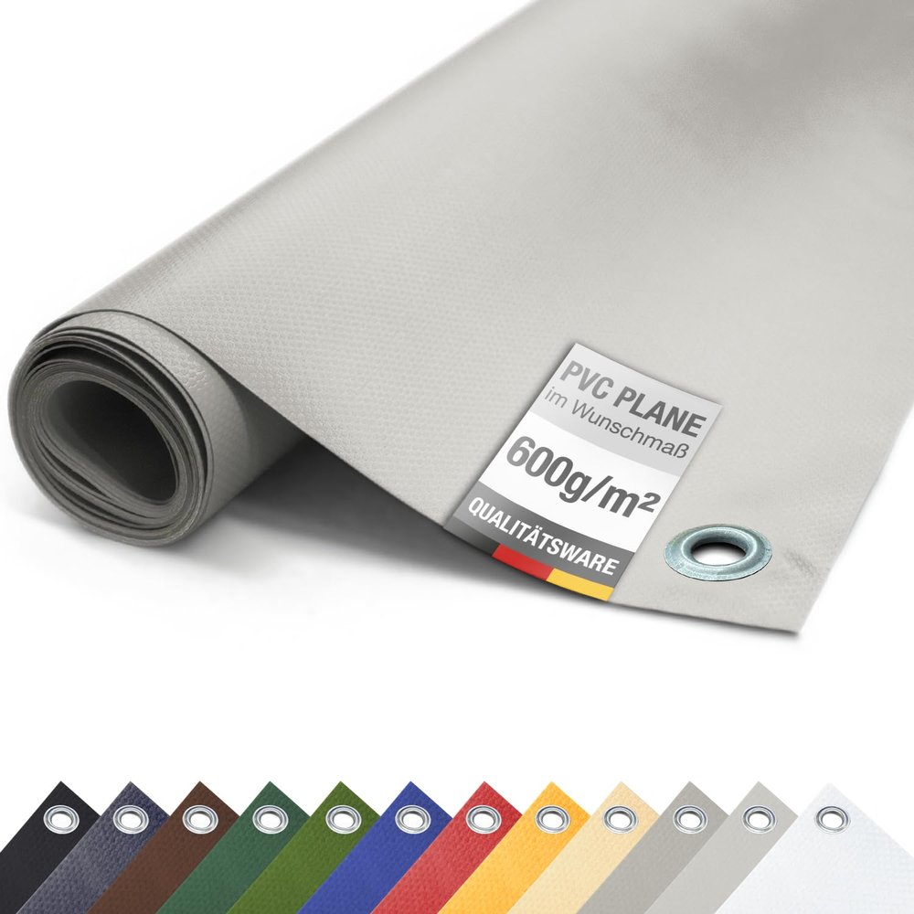 ANKO 600 g/m² PVC Truck Cover Tarp, Light Gray, 2.5 x 9 m