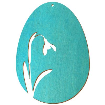 Colored Wooden Easter Eggs with Designs V2 - Turquoise