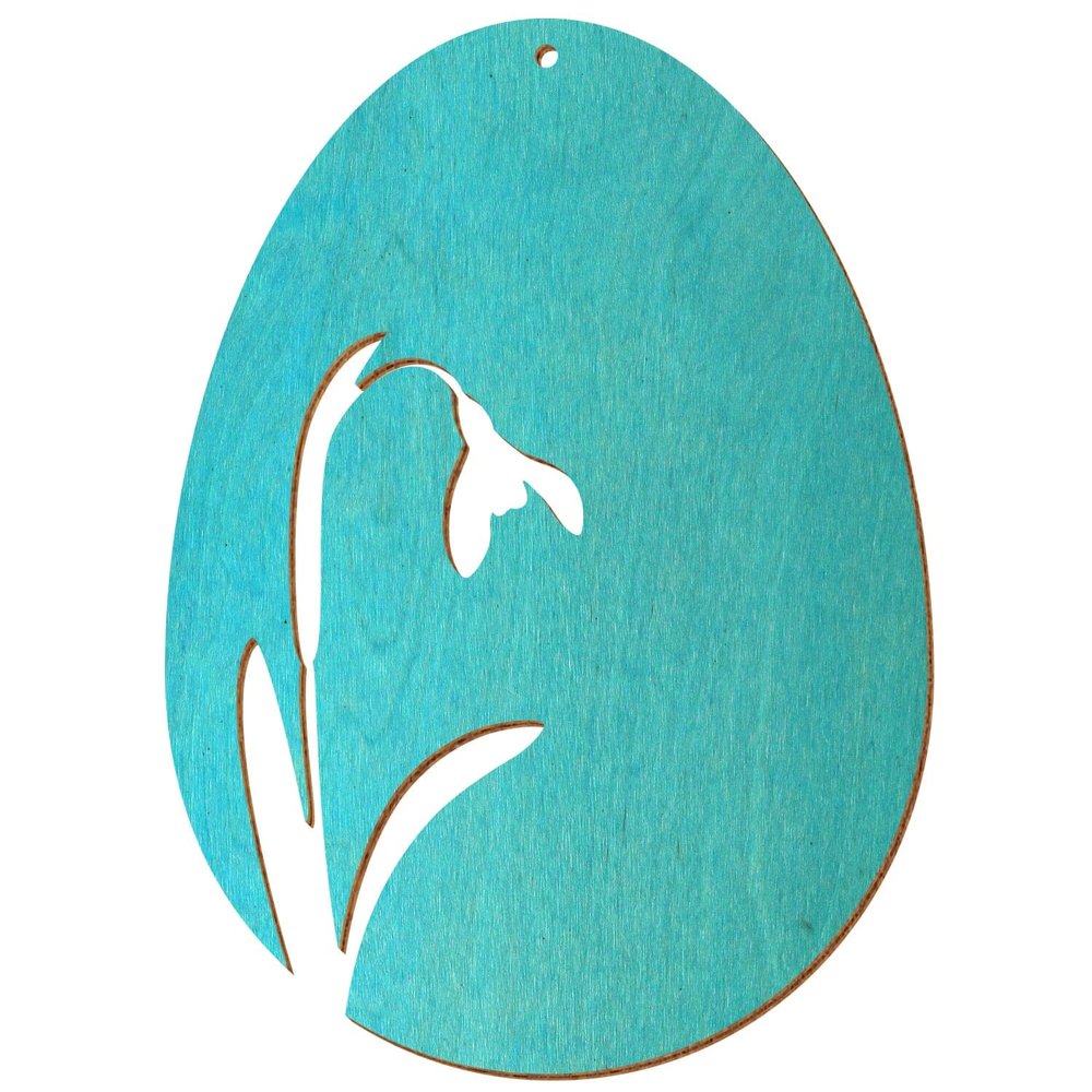 Colored Wooden Easter Eggs with Designs V2 - Turquoise