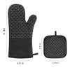 DOTBUY-SHOP Oven and Grill Gloves, Non-Slip Heat-Resistant Silicone Gloves, 4-Piece Set, Gray view 3