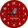 Shirtinstyle Children's Wall Clock with Wolf Motif and Personalized Name, 20 cm, Dark Red view 1