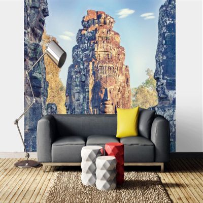 Non-Woven Photo Wallpaper BAYON TEMPLE 375 x 250 cm (Adhesive Included)