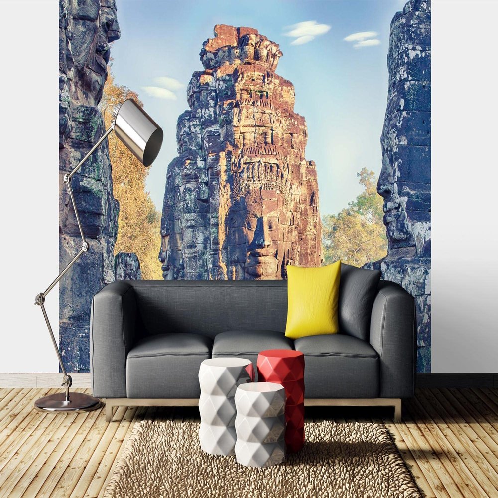 Non-Woven Photo Wallpaper BAYON TEMPLE 375 x 250 cm (Adhesive Included)