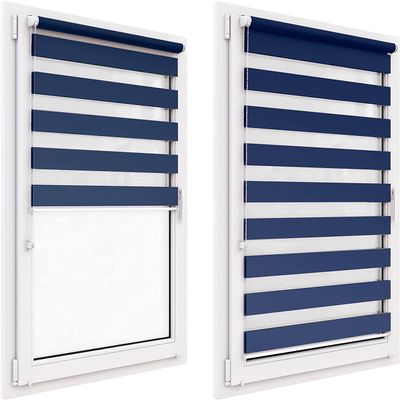No-Drill Double Roller Blind, 95 x 250 cm Fabric, Day & Night