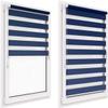 No-Drill Double Roller Blind, 95 x 250 cm Fabric, Day & Night view 1