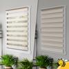 Double Roller Blind No Drilling, 53 x 250 cm Fabric, Day & Night view 2