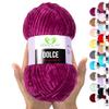 MeriWoolArt Chenille Yarn for Knitting and Crocheting, Violet, 100 g, 120 m view 1