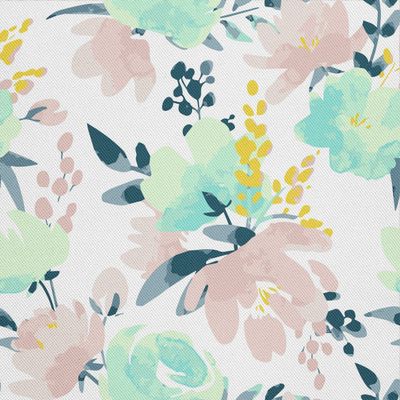 HEKO PANELS Oxford Canvas Fabric, Waterproof Polyester by the Yard, Floral Watercolor, 5 m, 155 x 500 cm