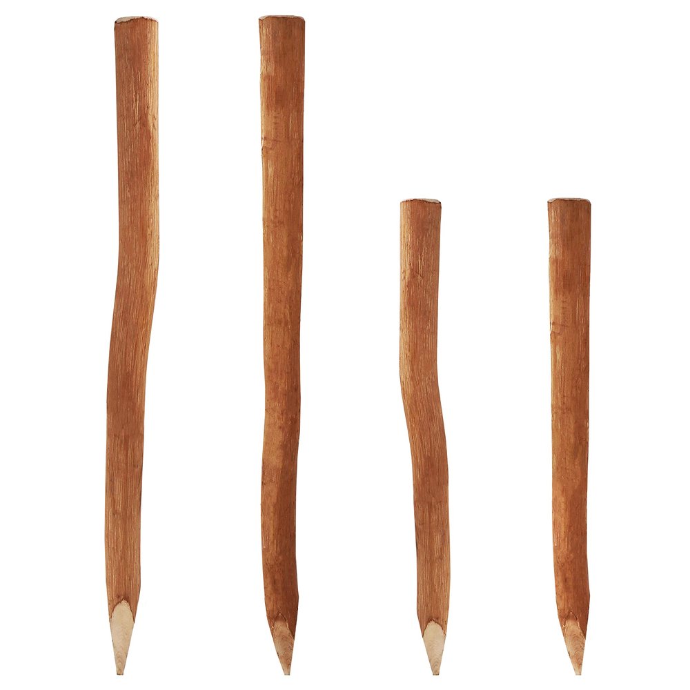 5 Aquagart Hazel Wood Posts for Picket Fences, 1.5 m, 6–9 cm Diameter
